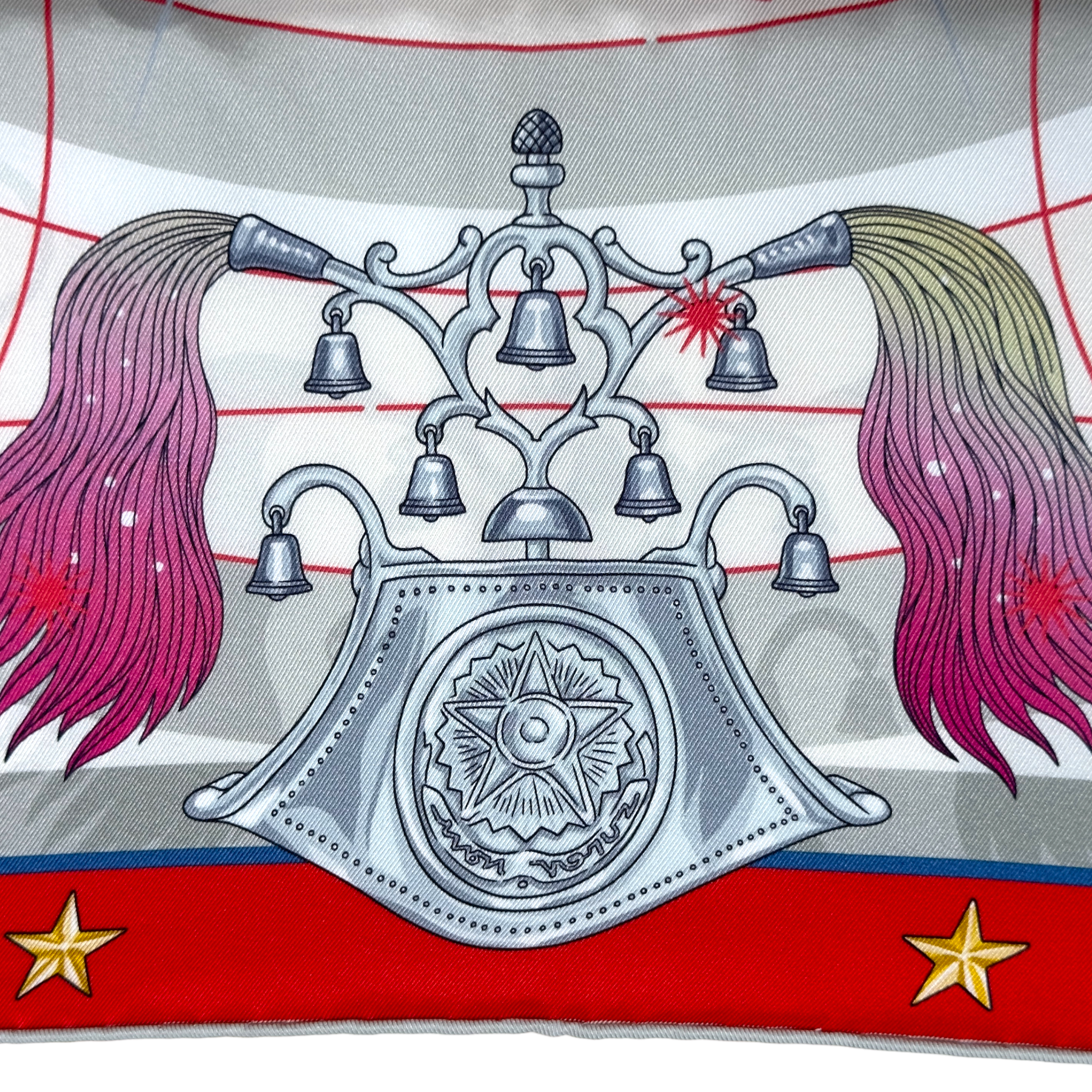 Carre Hermes chorus stellarum detail du dessin clochettes