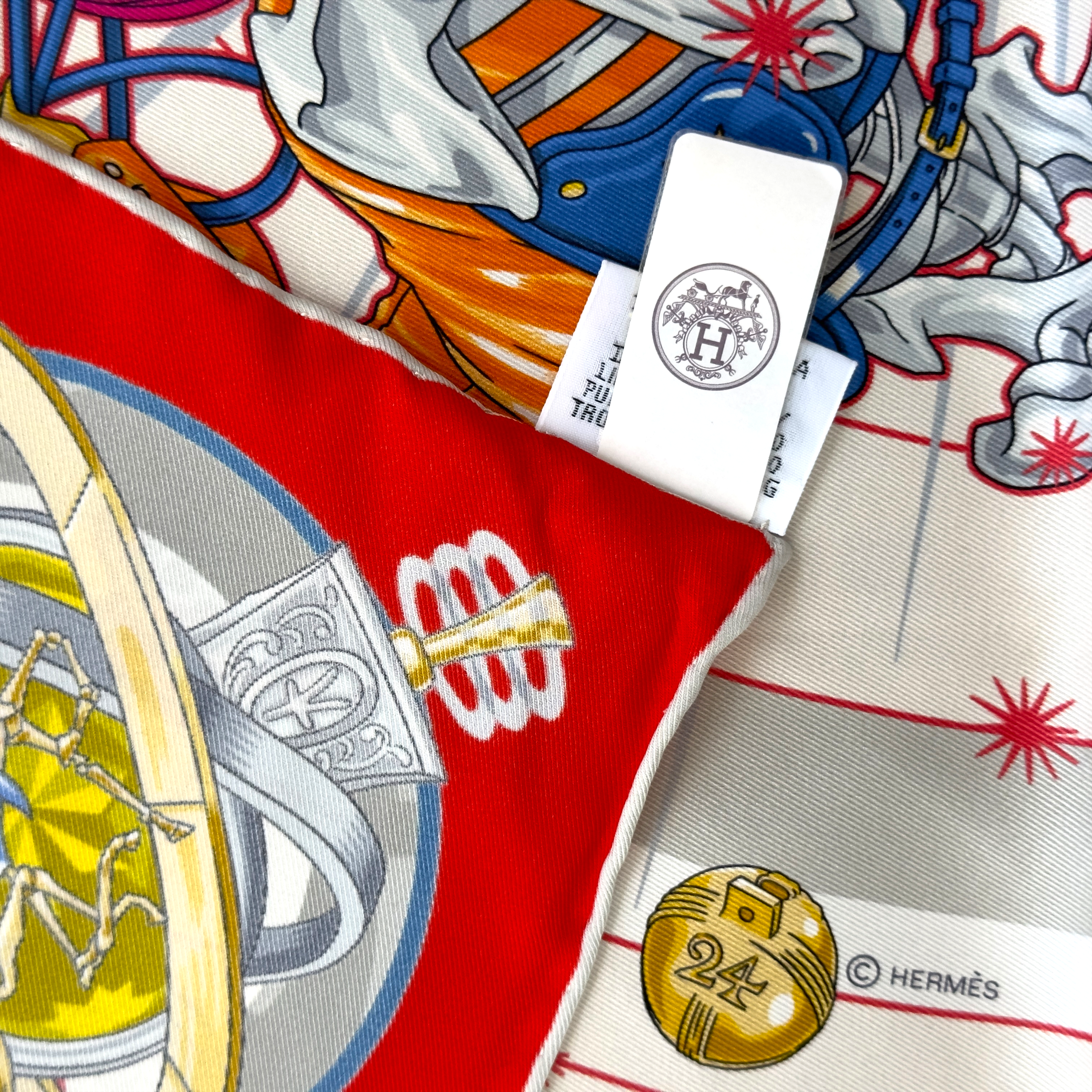 Carre Hermes chorus stellarum etiquette de coposition en soie