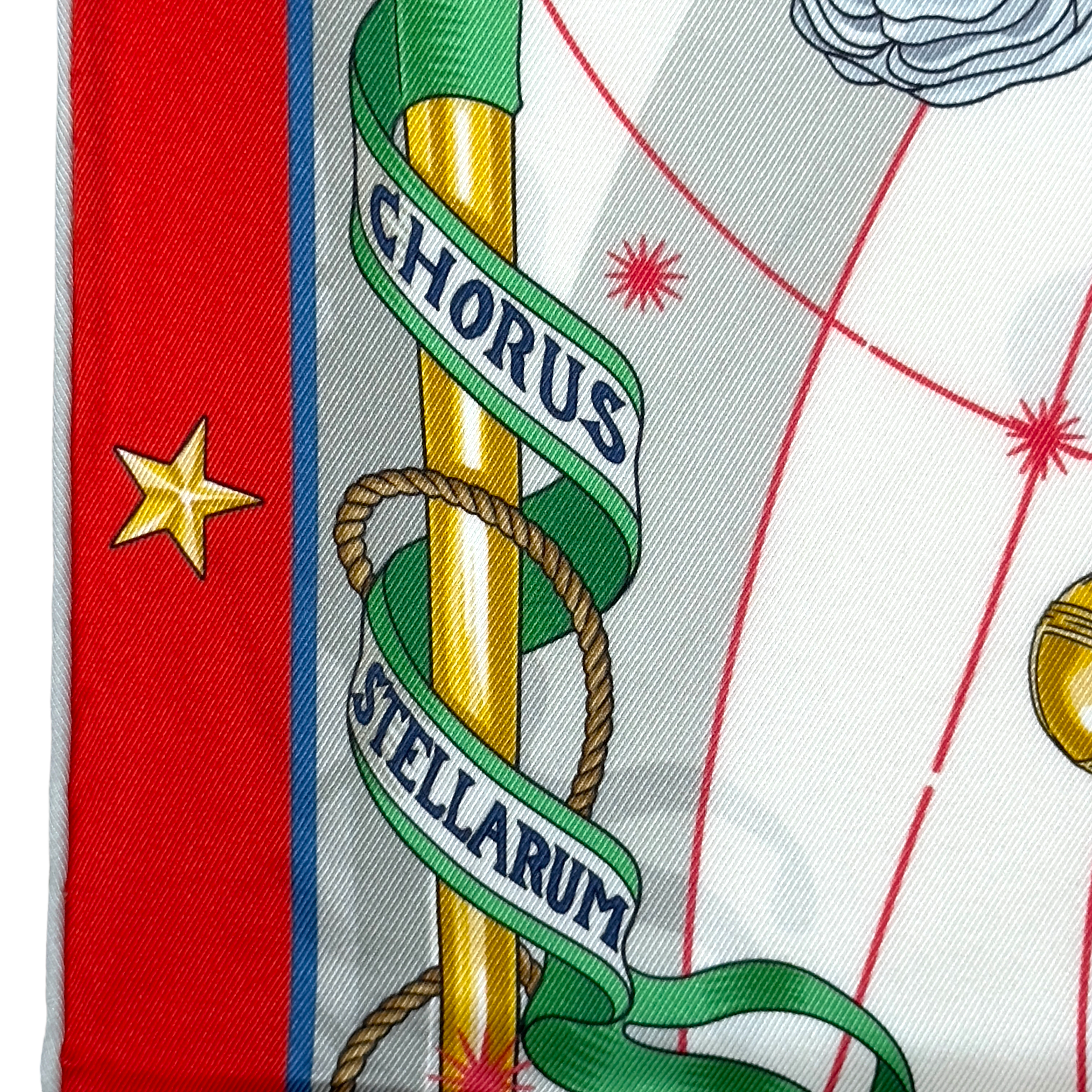 Carre Hermes chorus stellarum vert rouge et blanc
