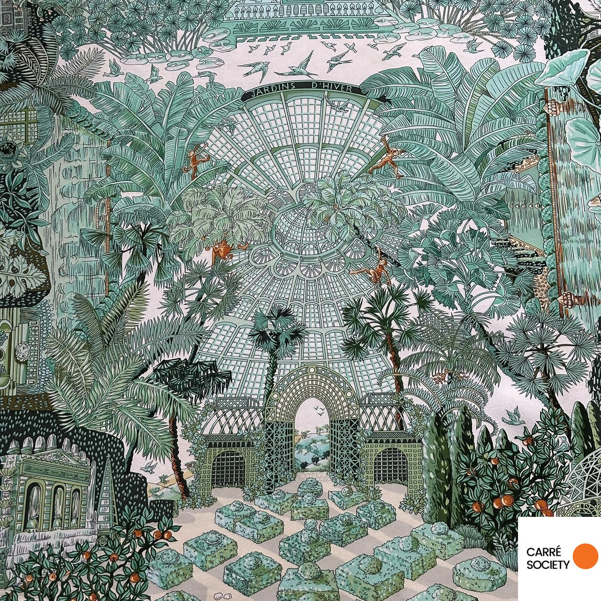 Serre-passe Foulard Vintage En Argent Avec Camée Vert - Bijou Ancien Pour Femme - Modèle 724