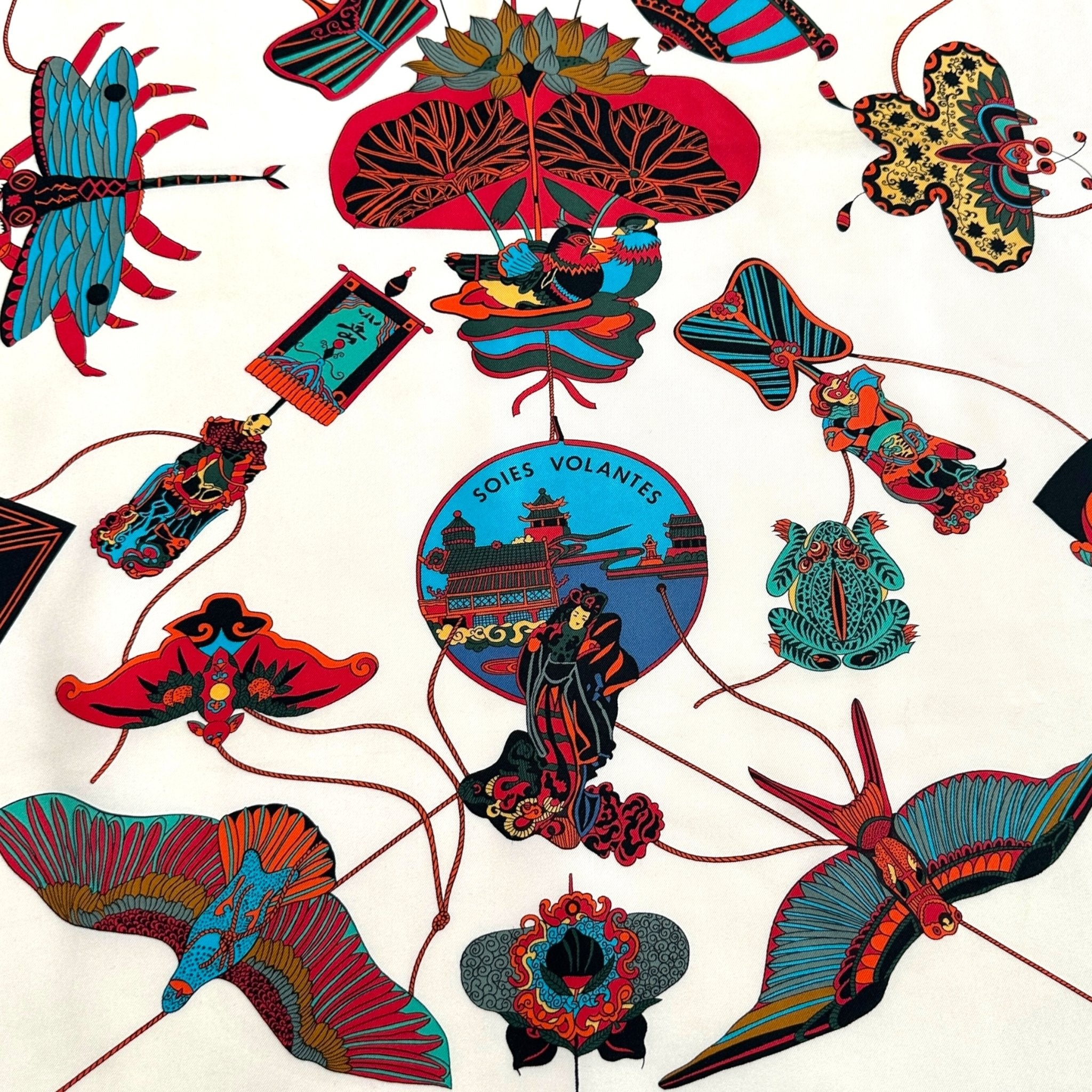 carre hermes intitulé soies volantes