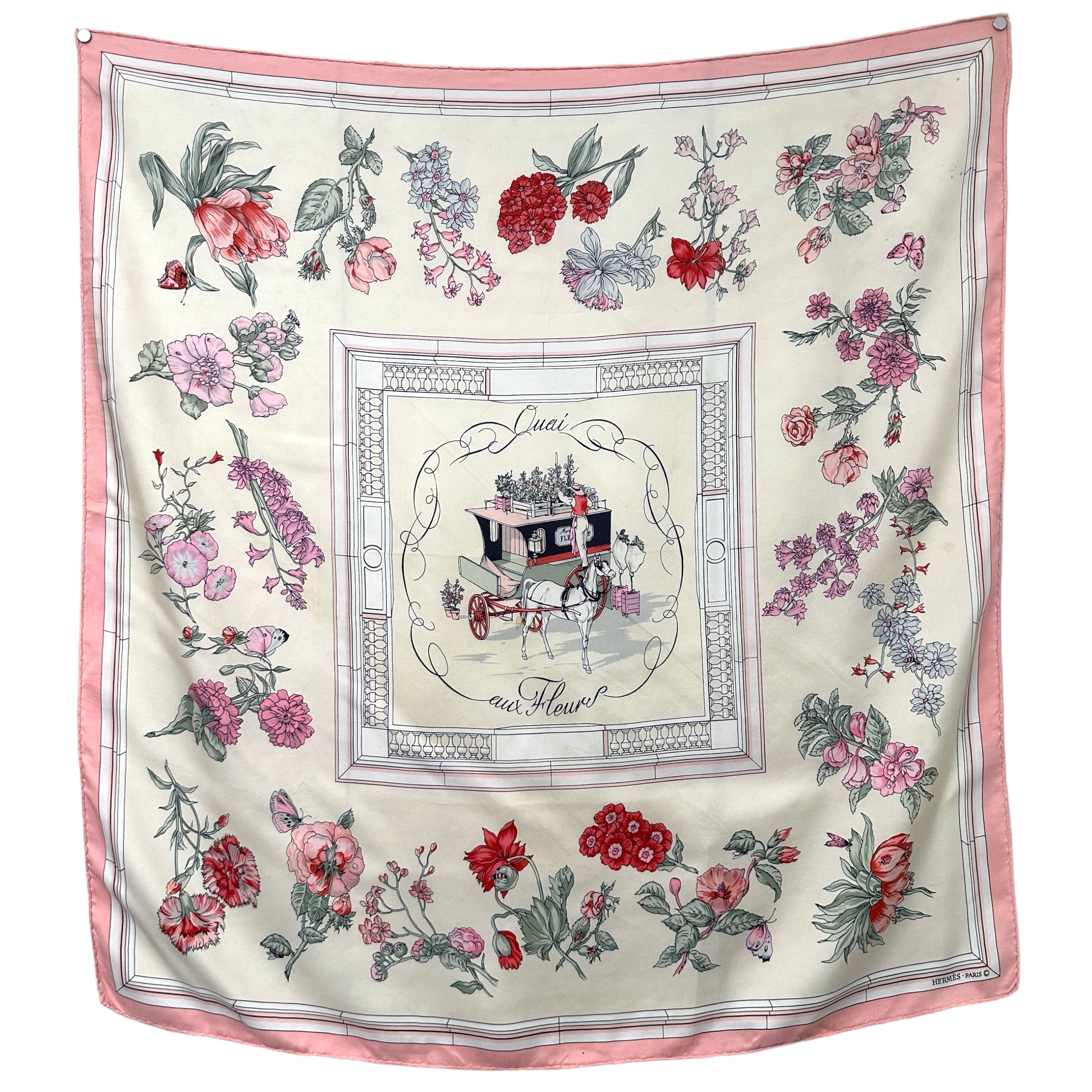 Quai aux fleurs - FOULARD HERMES 90 CM