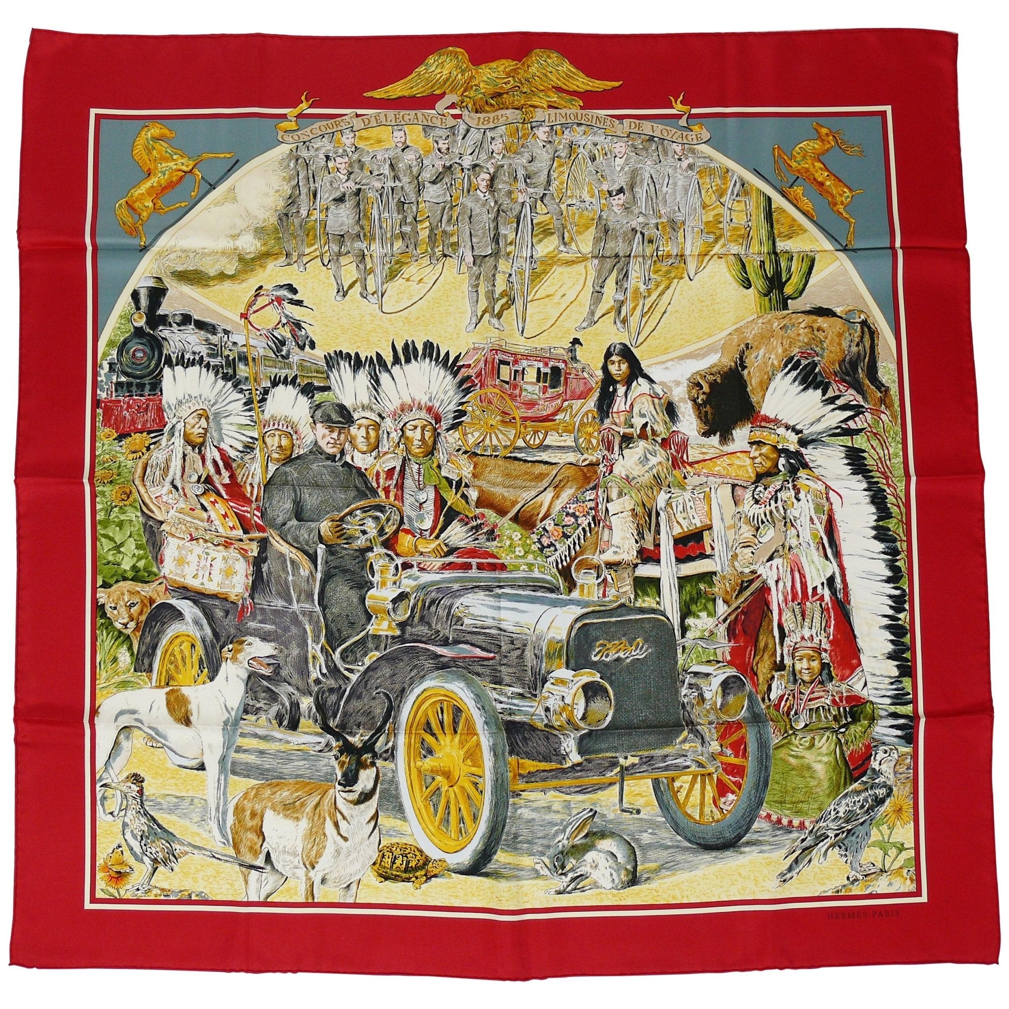Histoire des Carrés Hermès : "Concours d'Élégance 1885" par Kermit Oliver - Carré Society