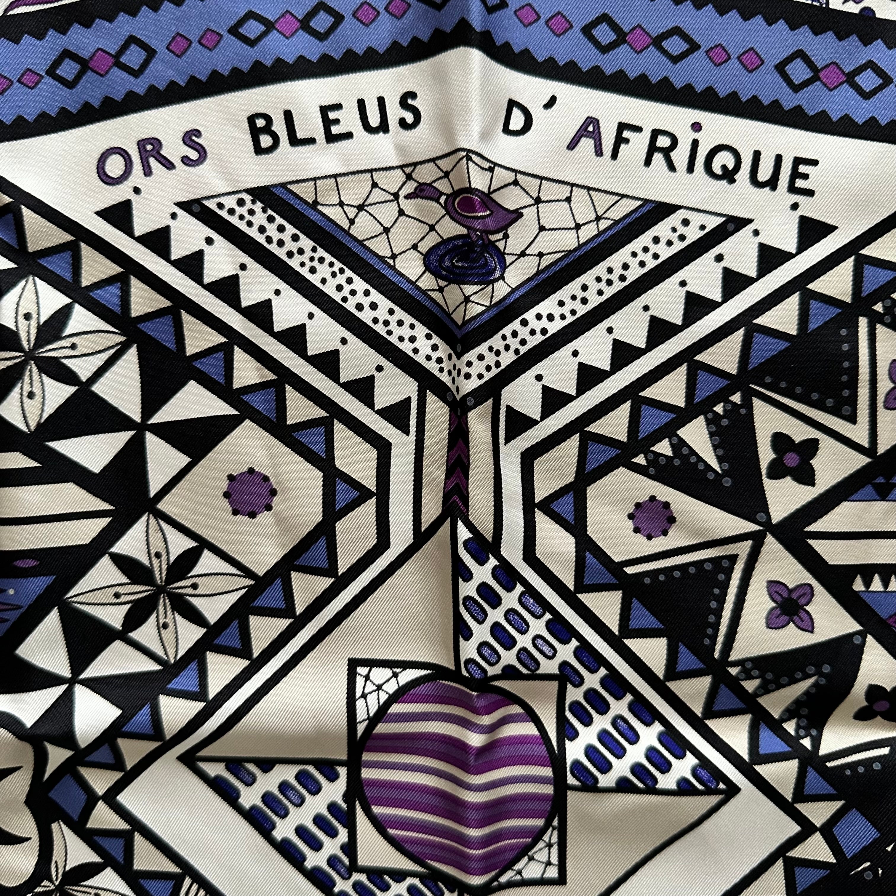 Ors bleus d'Afrique - FOULARD HERMES 90 CM