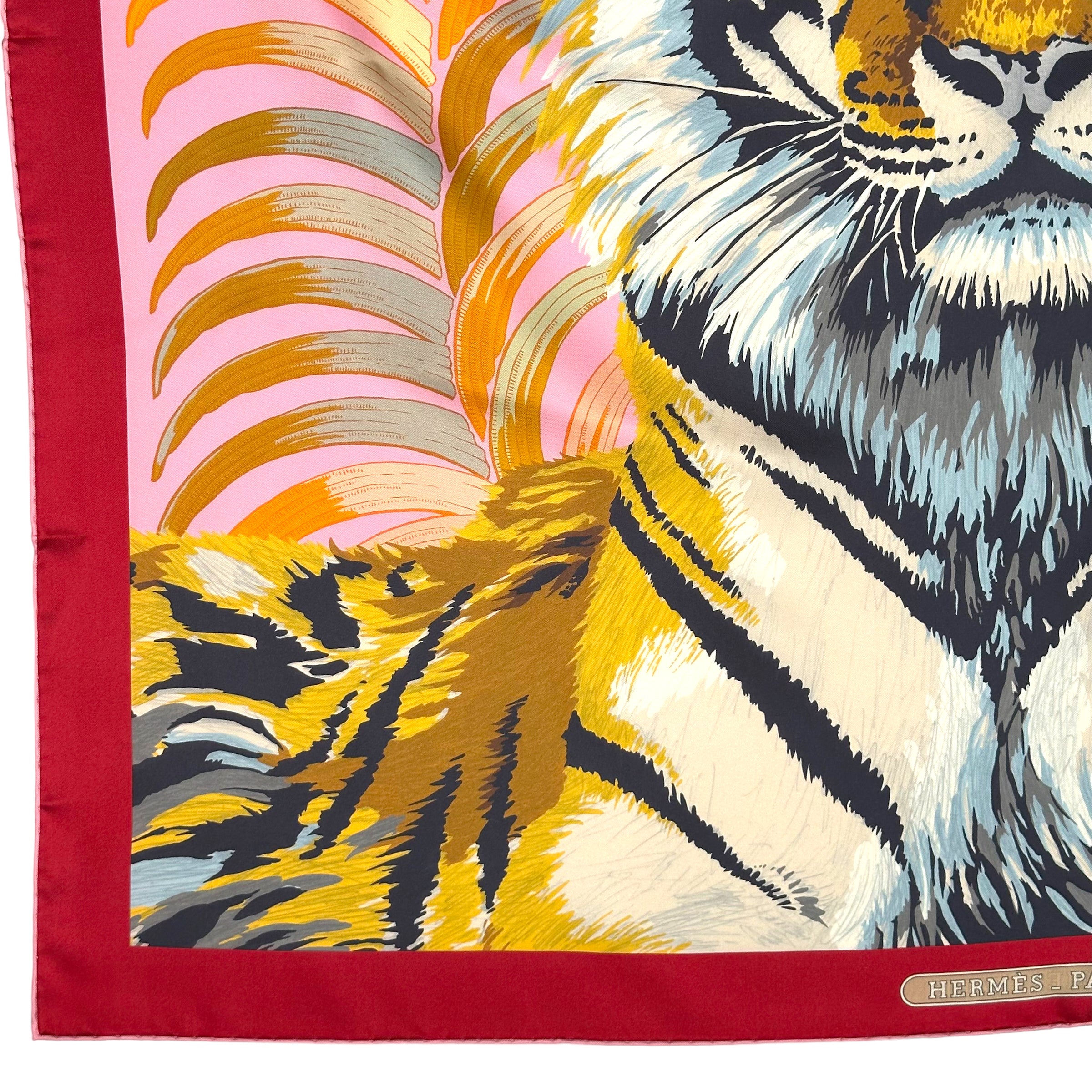 Tigre royal - FOULARD HERMES 90 cm - DOUBLE FACE