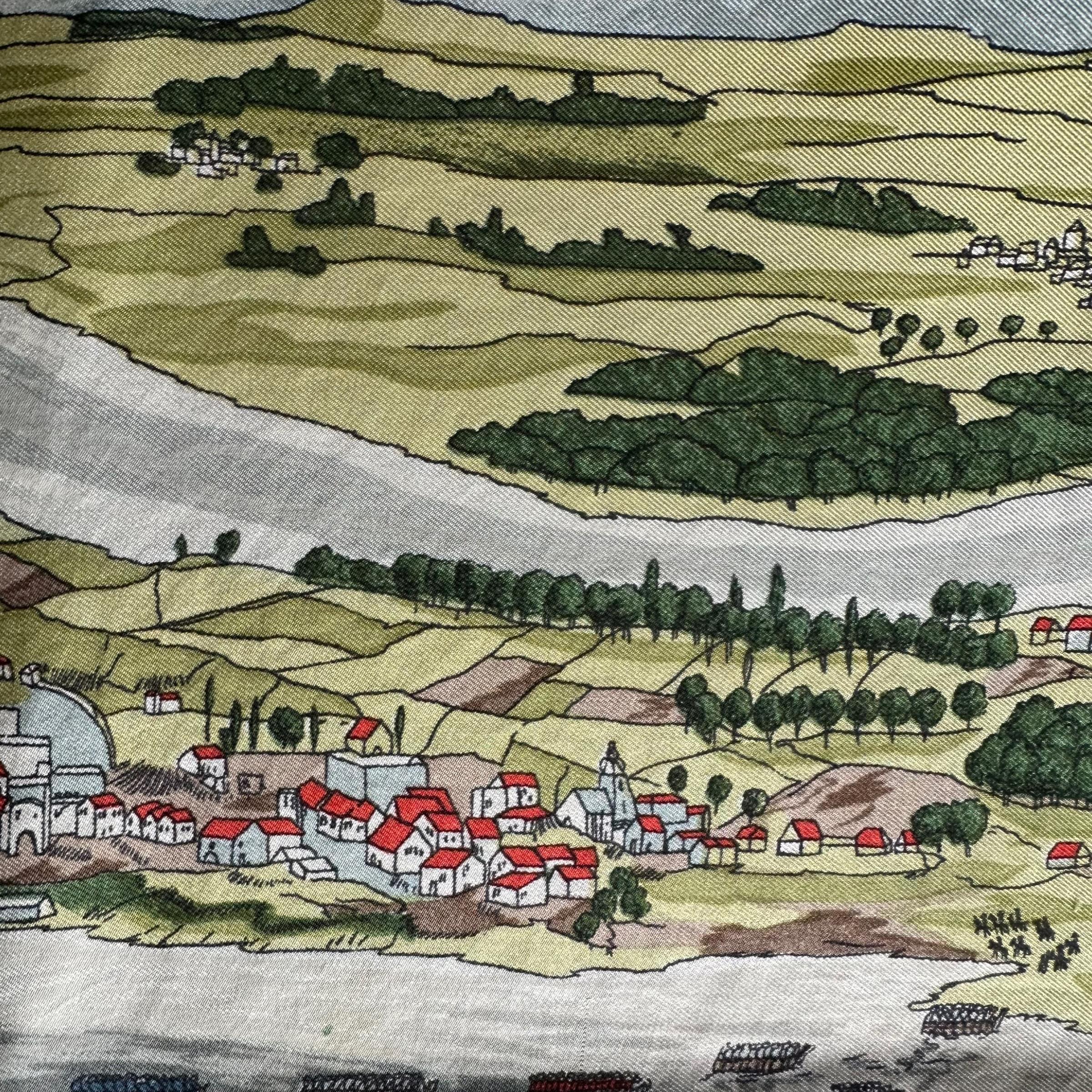 village-dans-une-vallée-detail-du-dessin-du-foulard-les-armees-en-campagne