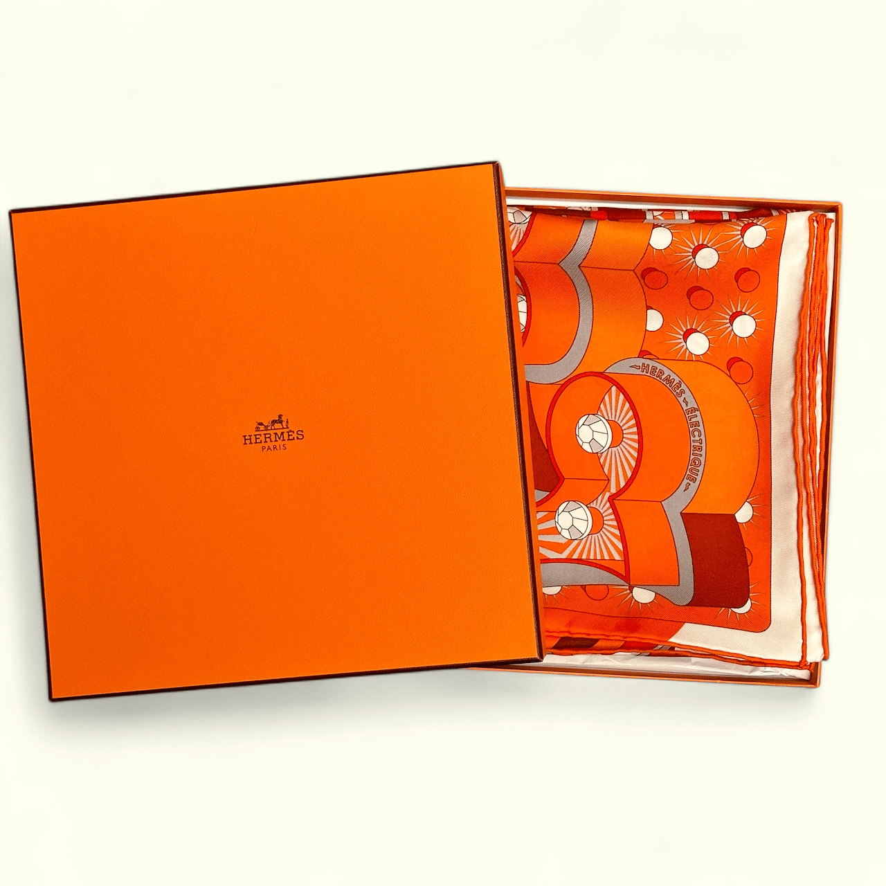 foulard hermes electrique dans sa boite hermes