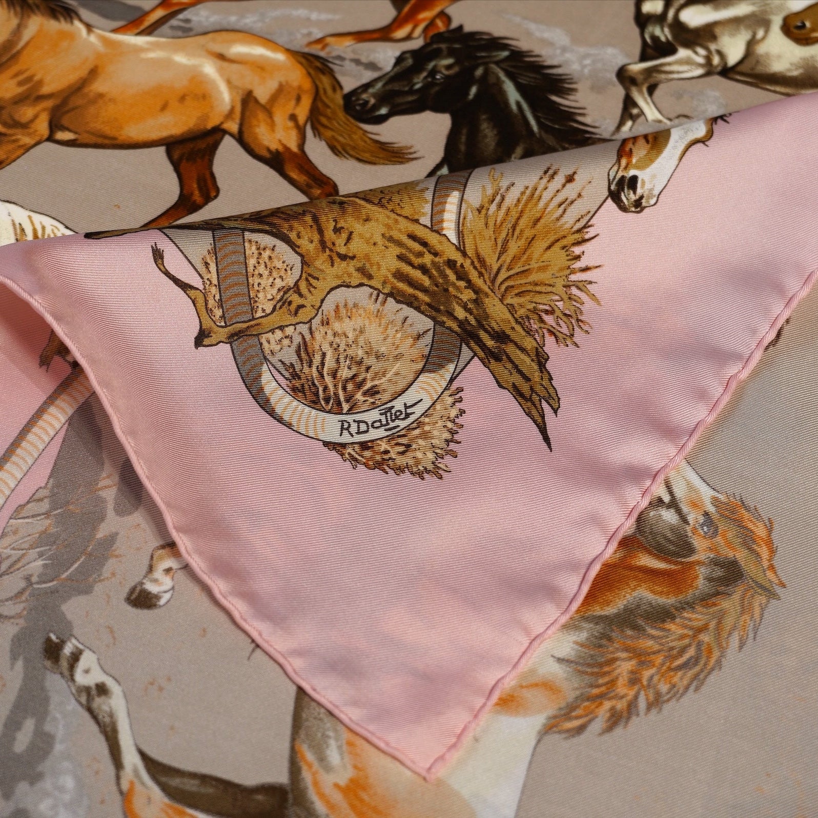 Carré Hermès 90 cm – Les Mustangs – Robert Dallet (1993)