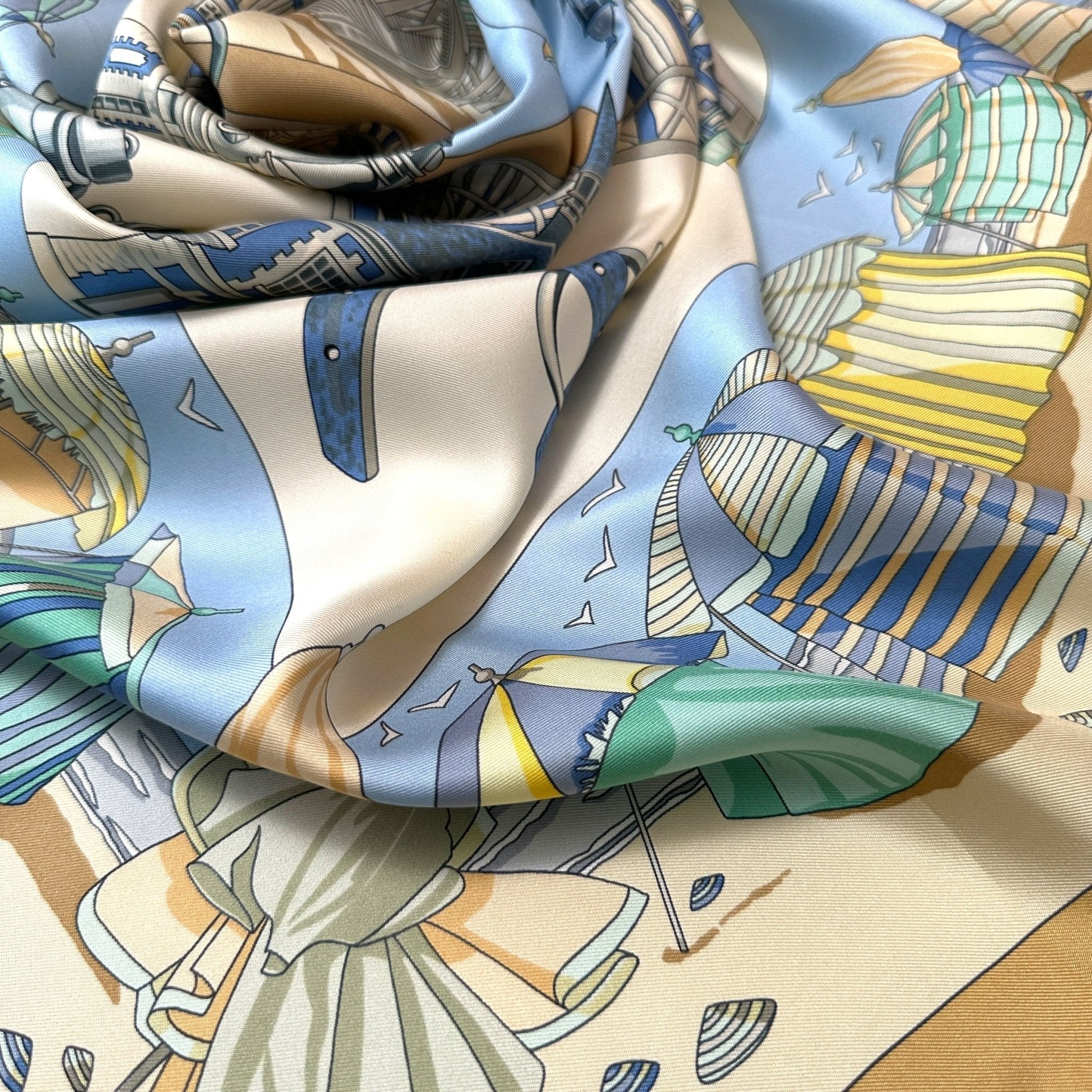 Charmes des plages normandes - FOULARD HERMES 90 CM - Carré Society