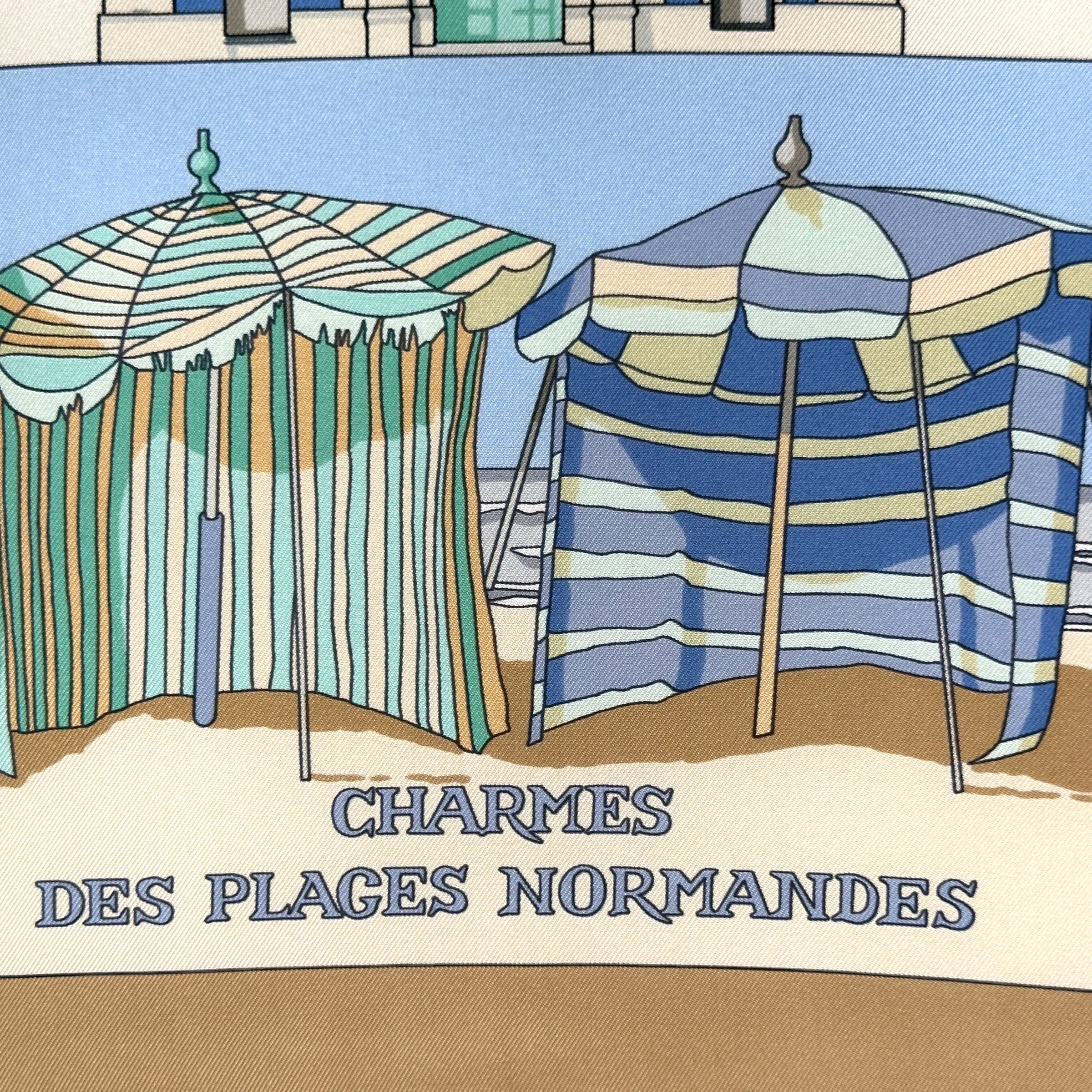 Charmes des plages normandes - FOULARD HERMES 90 CM