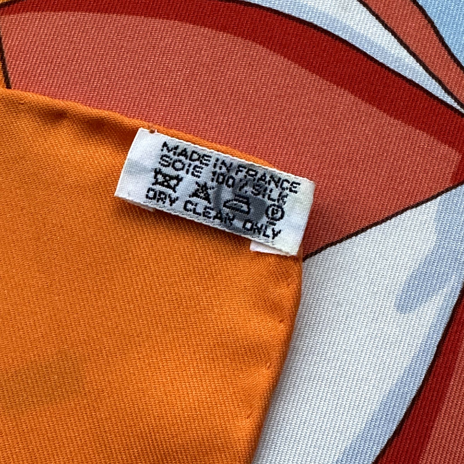 Étiquette Made in France – 100 % soie du carré Hermès Charmes des Plages Normandes II