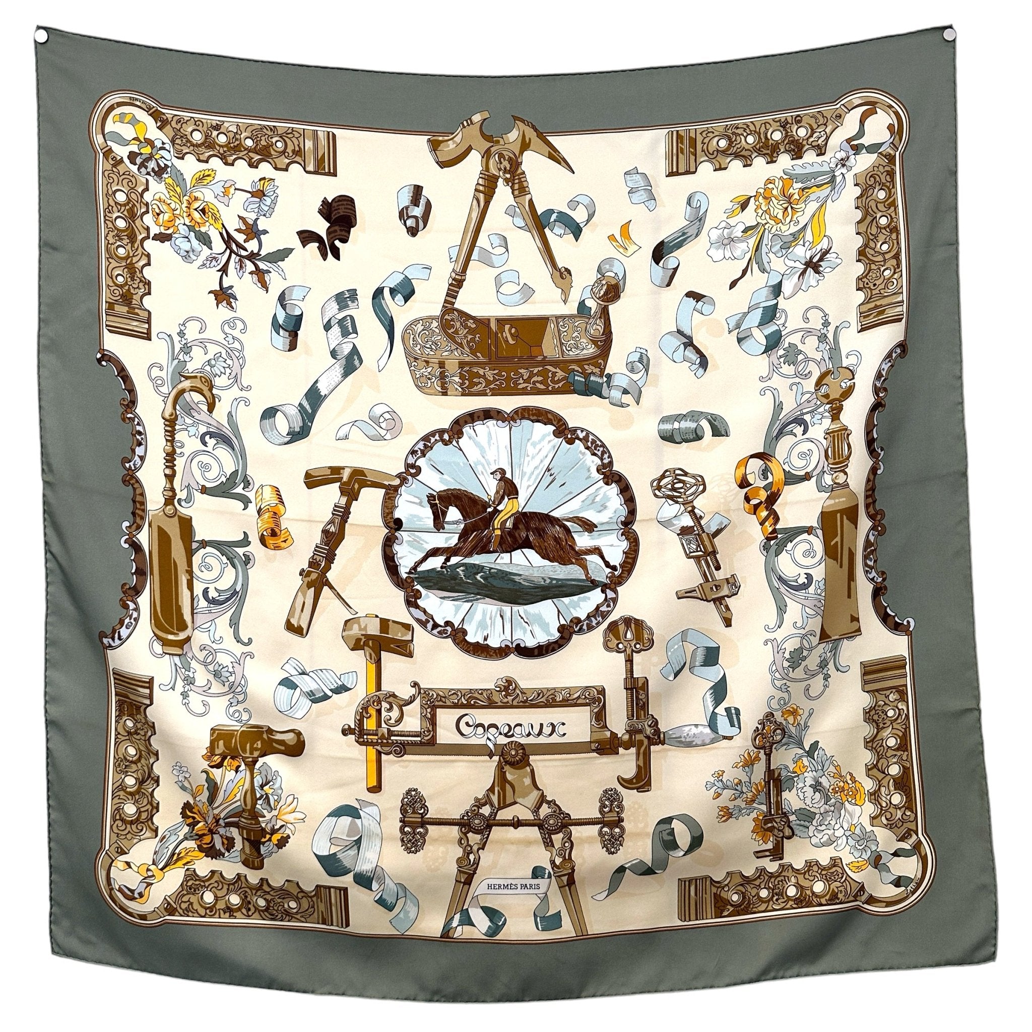 Copeaux - FOULARD HERMES 90CM - Carré Society