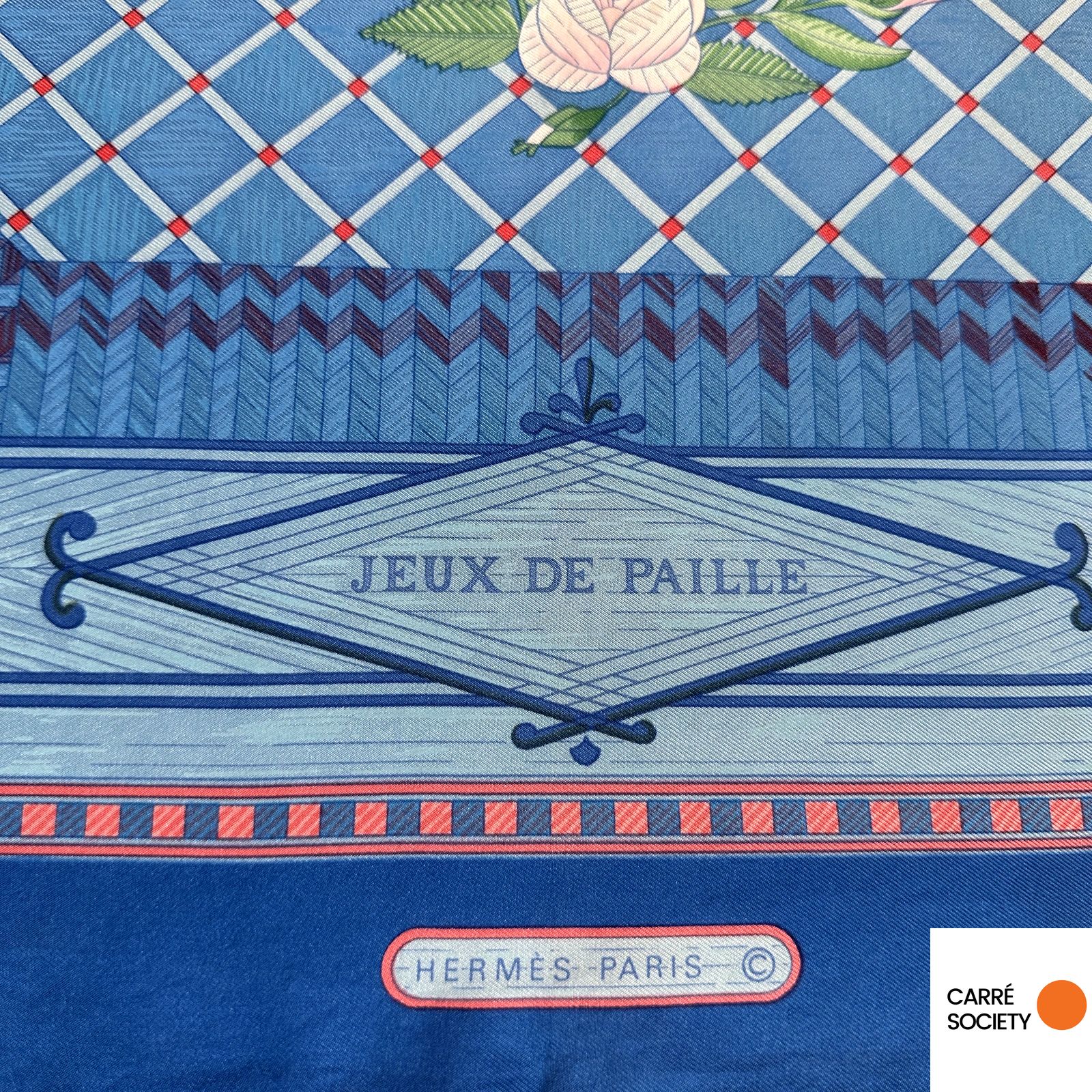 Jeux de paille – Carré Hermès 90 cm en soie – 1984