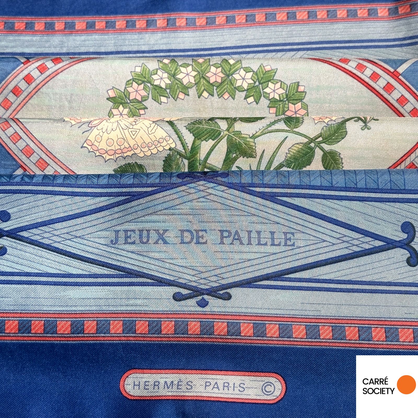 Jeux de paille – Carré Hermès 90 cm en soie – 1984