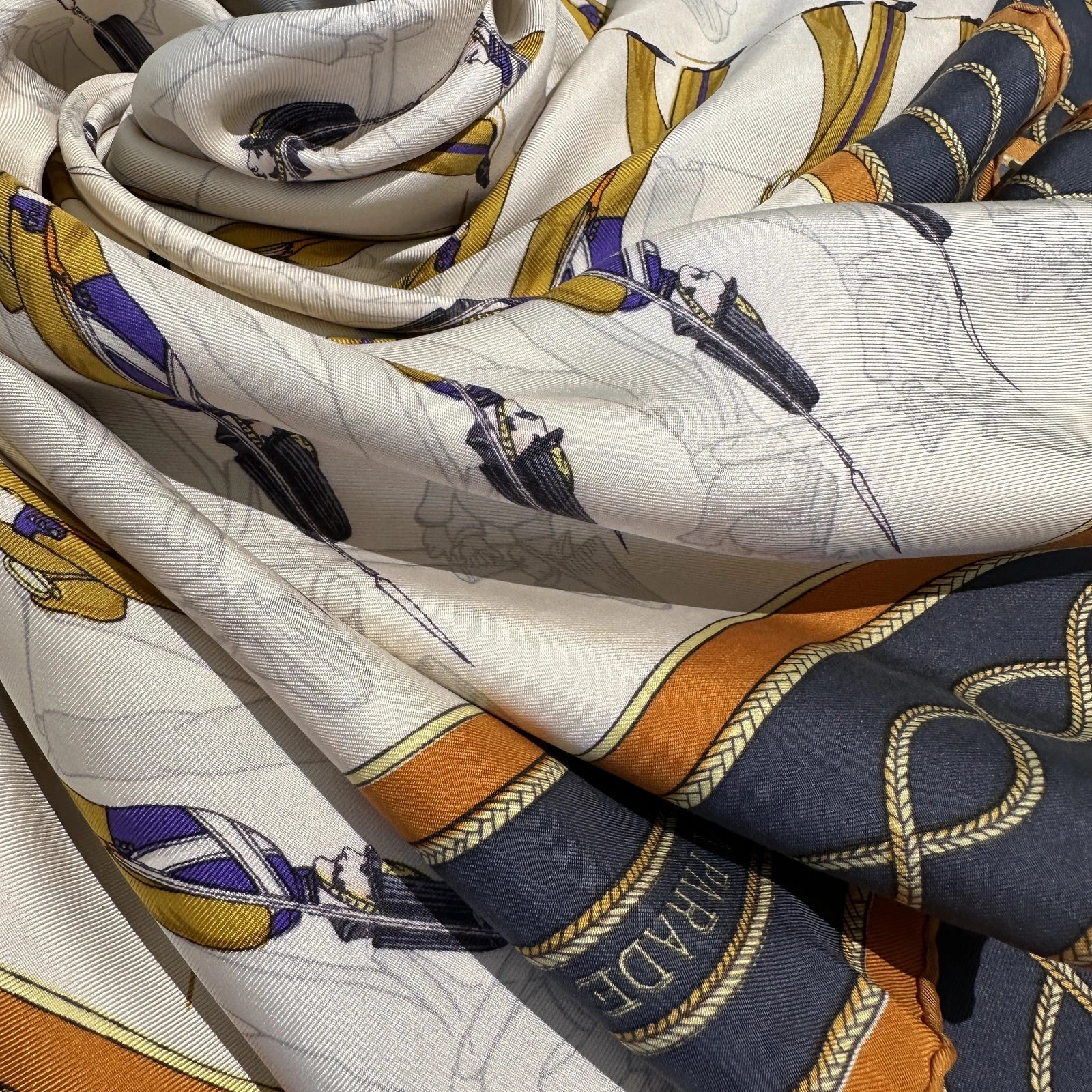 Foulard Hermès 90 cm – La Parade – Françoise Héron (1966)