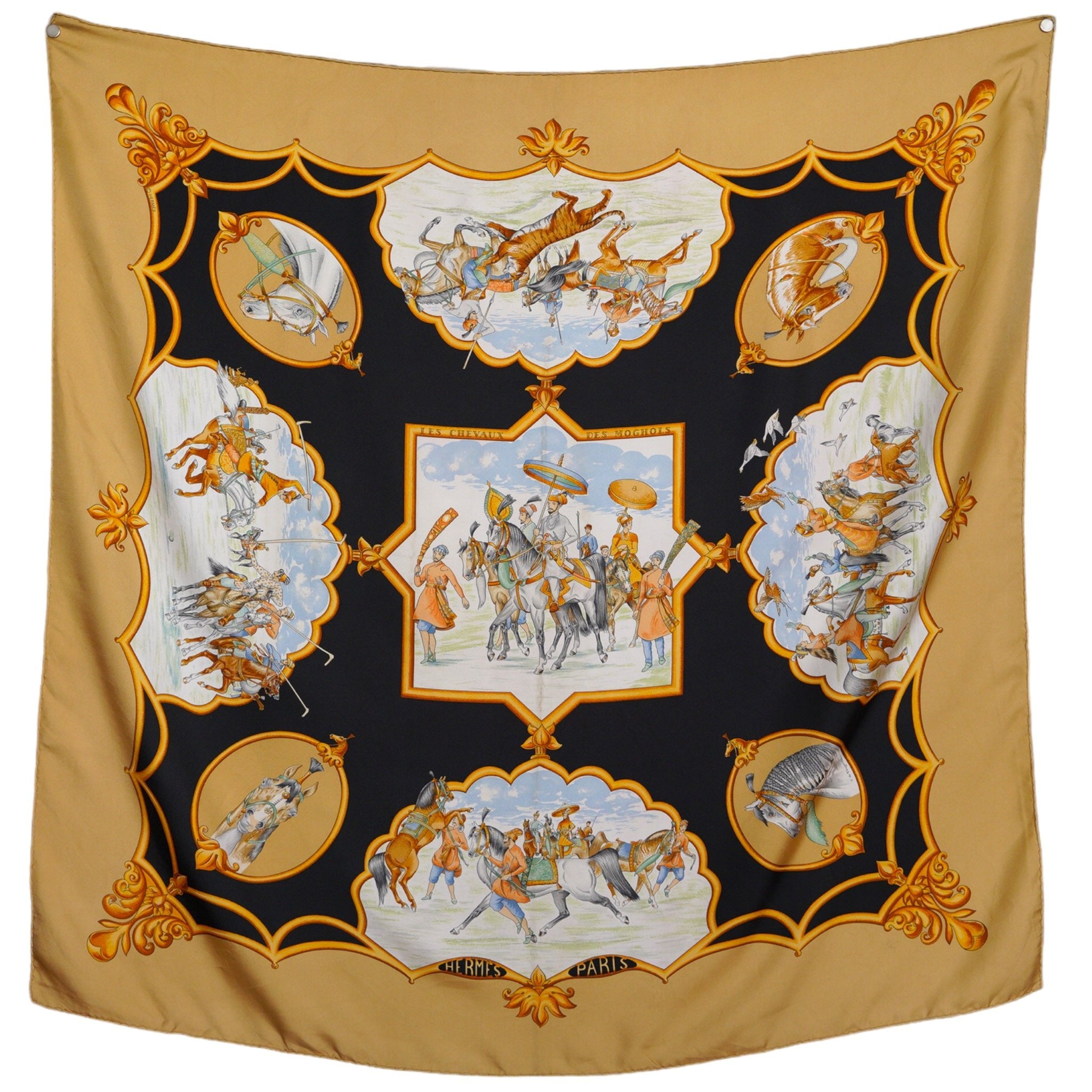 Chevaux des empereurs moghols - FOULARD HERMES 90CM - Carré Society