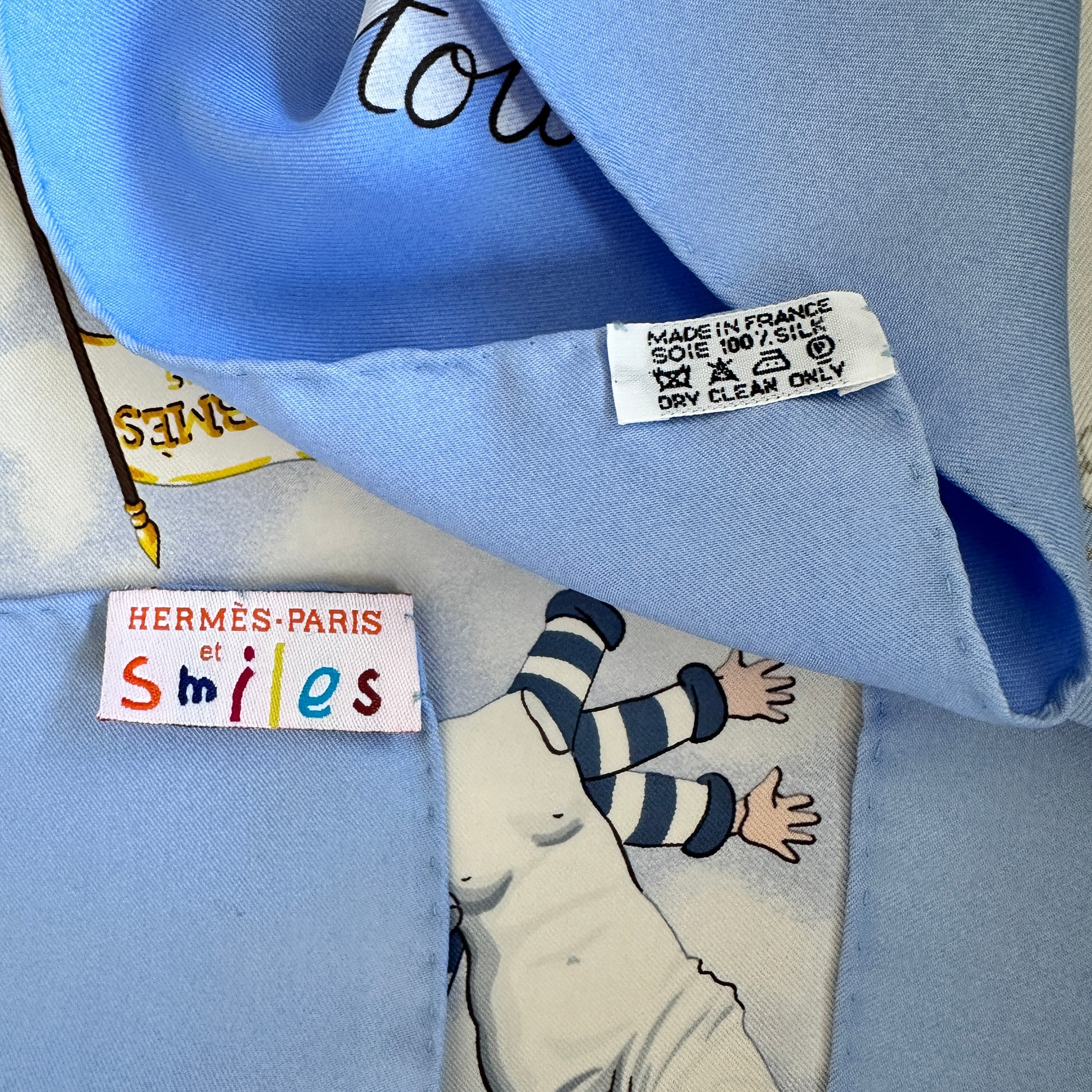 トップス HERMES Foulard Hermès Les Triplés 90cm – Nicole Lambert (2004) – Neuf Box