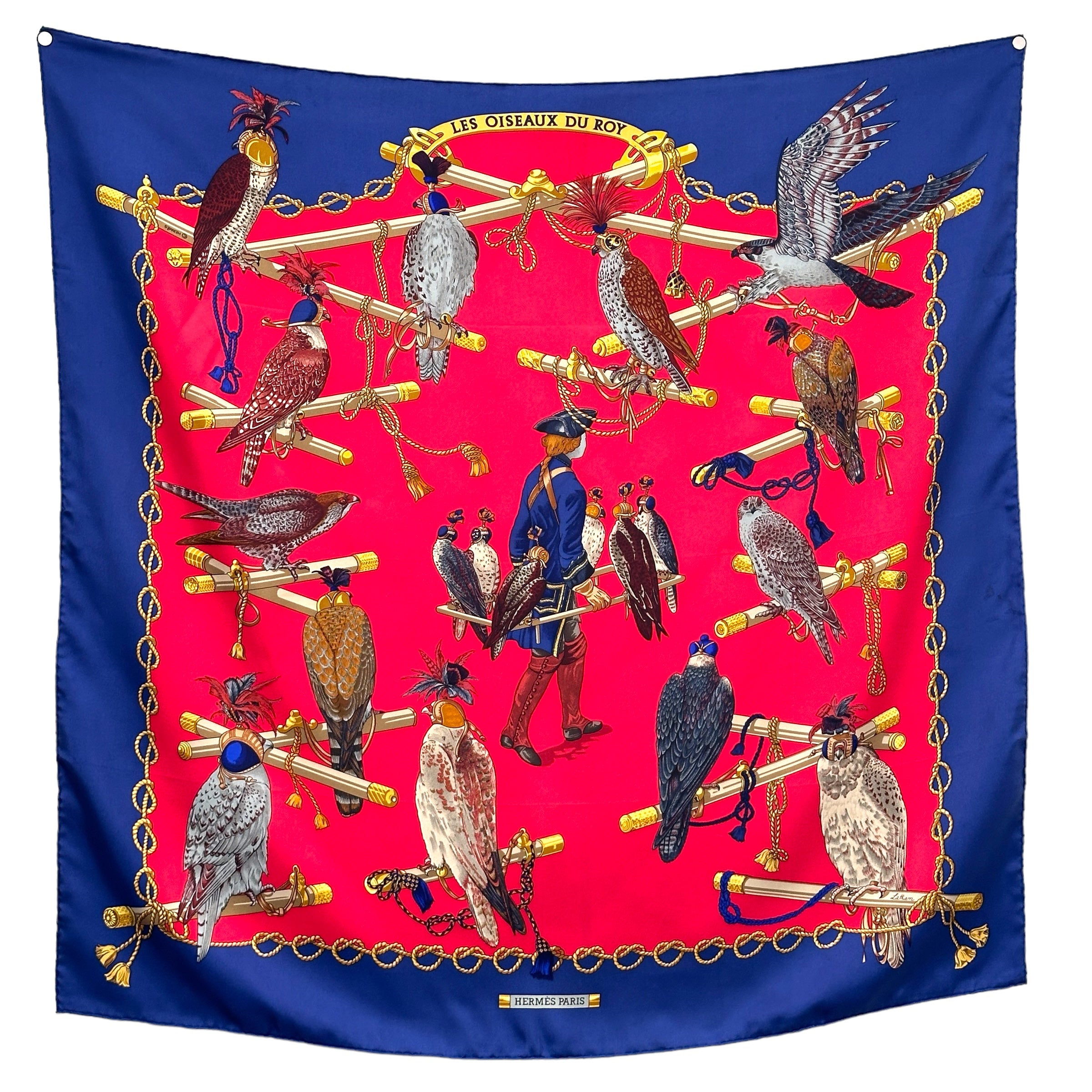 foulard-hermes-oiseaux-du-roy-bleu-et-fond-rouge