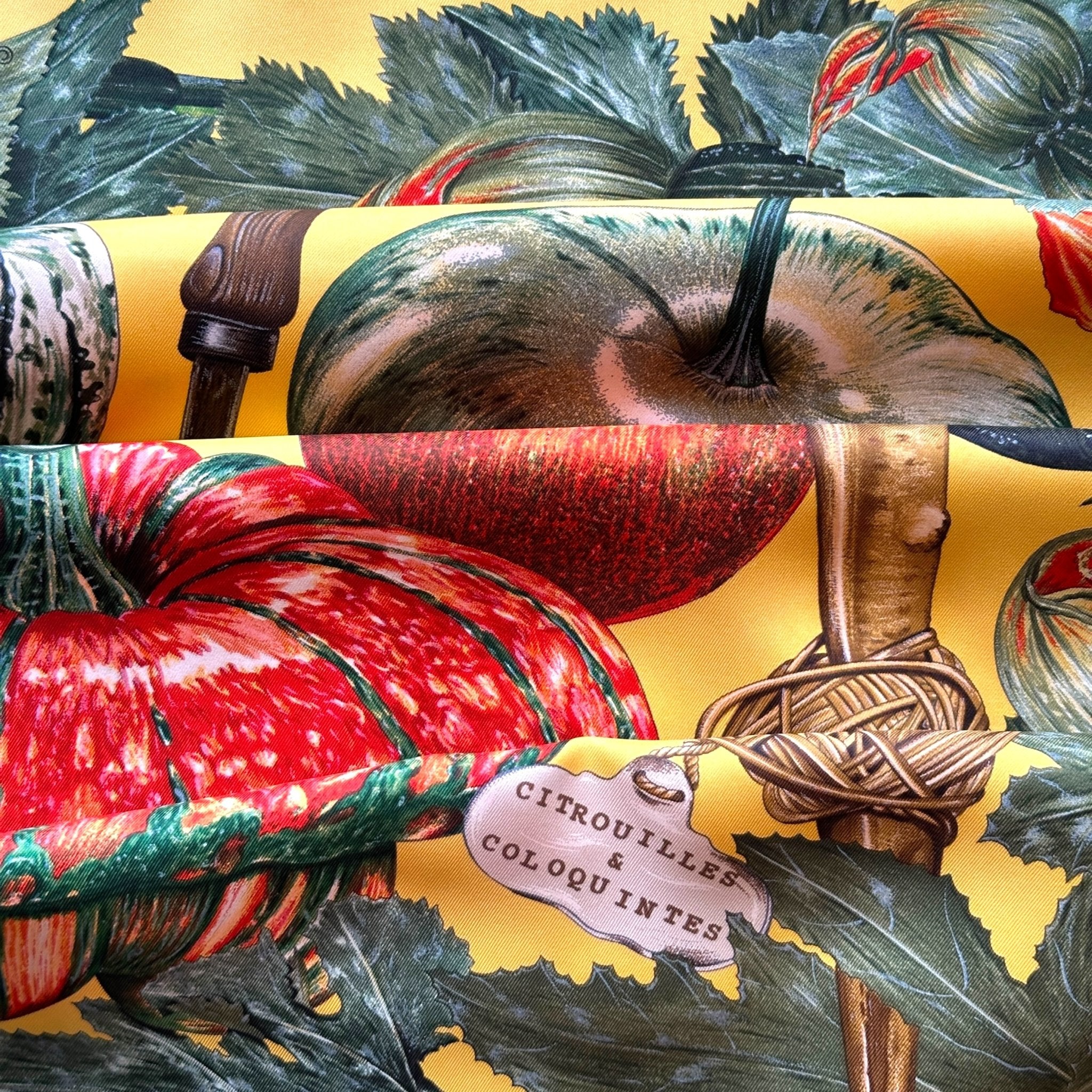 Foulard Hermès Citrouilles et Coloquintes – Vue d’ensemble du carré 90 cm