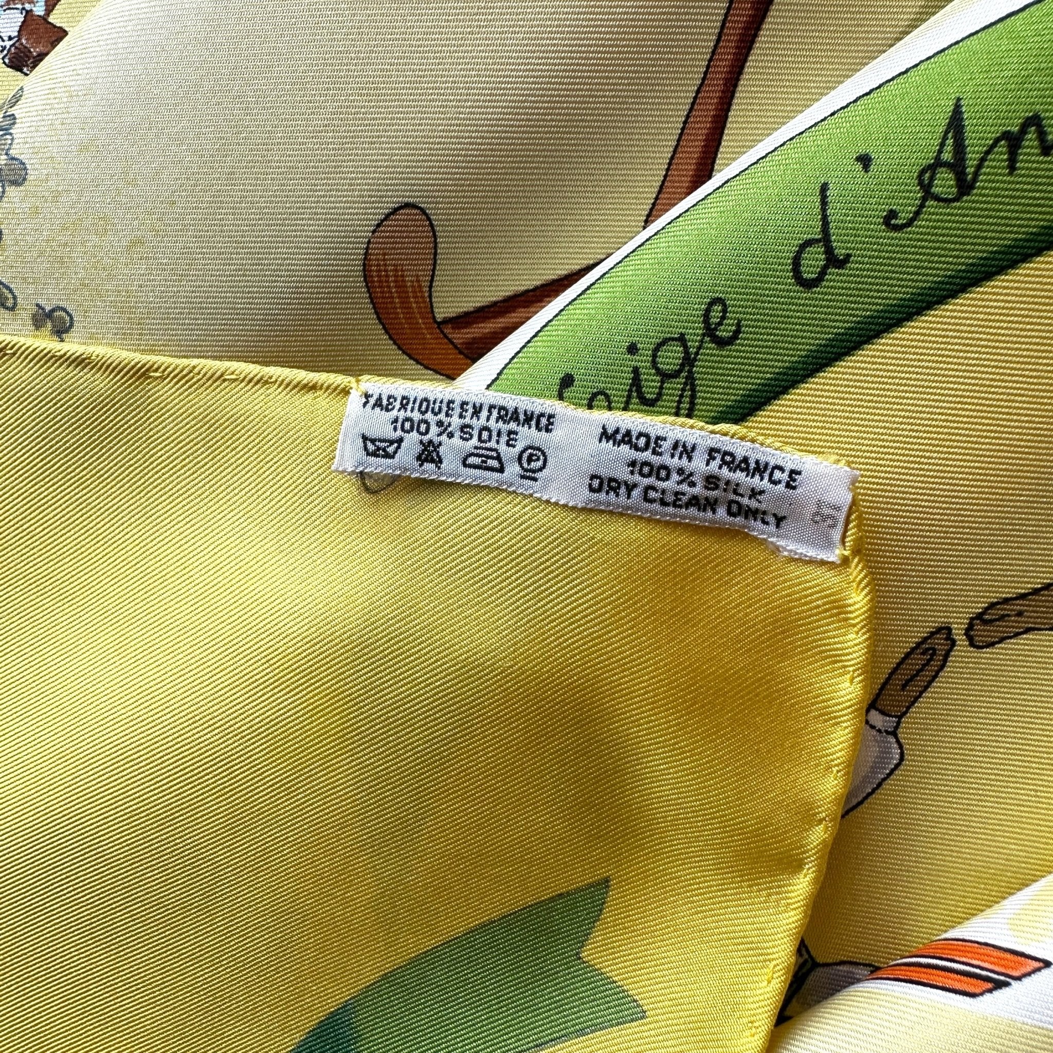 Étiquette de composition Hermès – 100% soie, made in France
