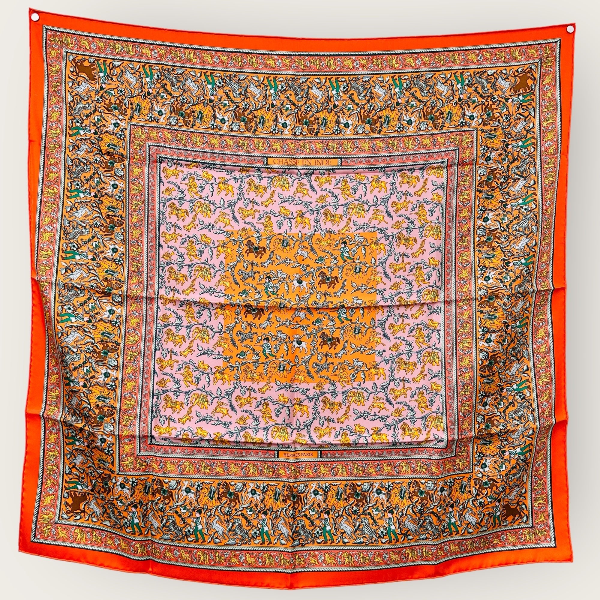 Chasse en inde - FOULARD HERMES 90CM - Carré Society